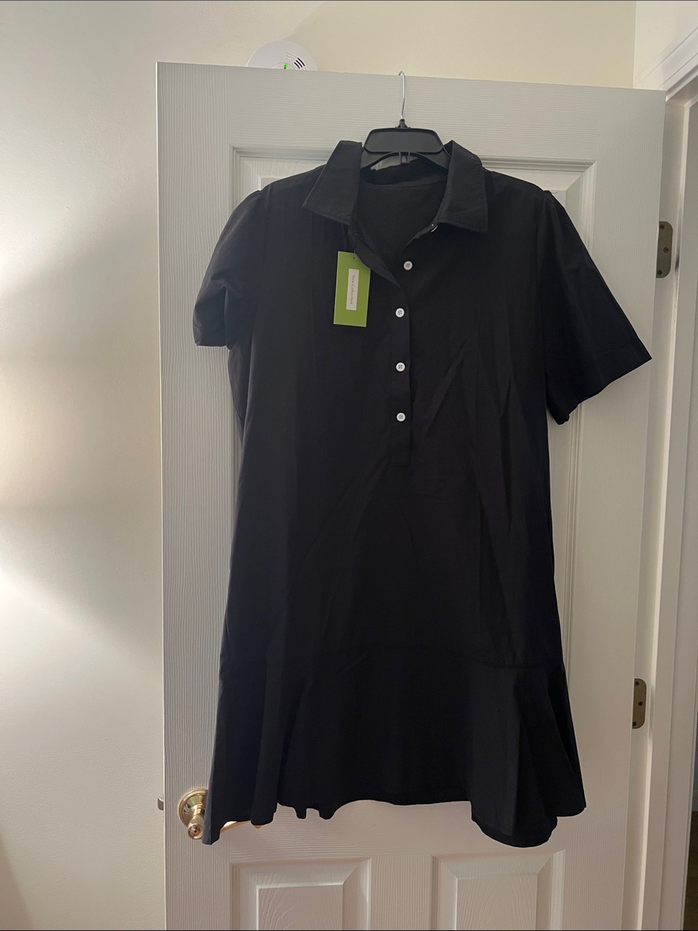Women’s Black Short-Sleeve Polo Dress